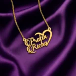 Personalized Heart Name Necklace For Couples