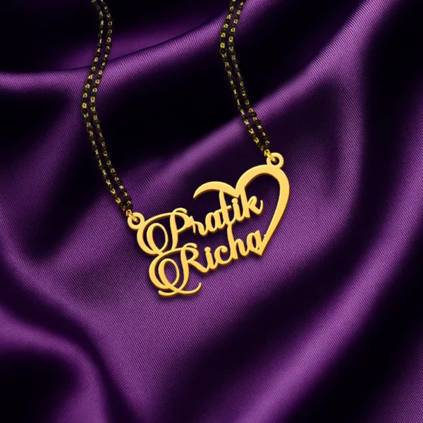Personalized Heart Name Necklace For Couples