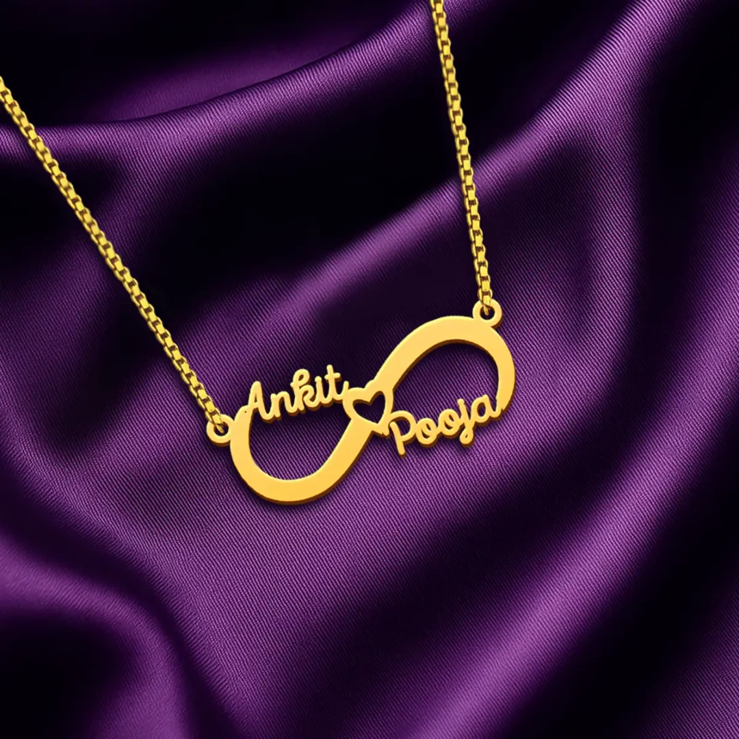 Infinity Love Couple Name Necklace