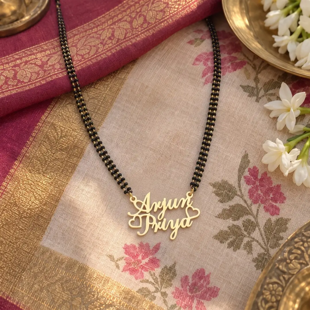 Crown Heart Style Couple Name Necklace - 3