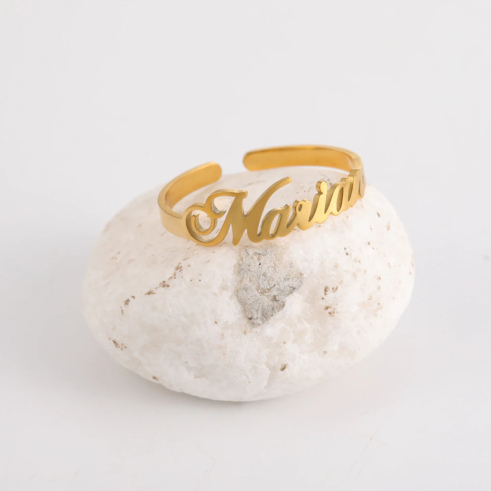 Name Ring with Birthstone – Be Monogrammed