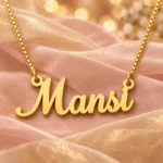 Personalized Simple Name Necklace on peach fabric