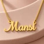 Personalized Simple Name Necklace on a pink display
