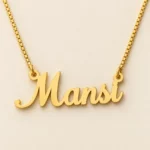 Personalized Simple Name Necklace on an cream background