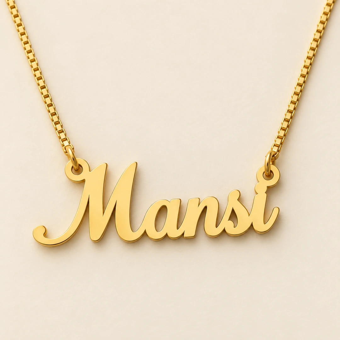 Personalized Simple Name Necklace - On an cream background Personalized Simple Name Necklace on an cream background