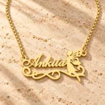 Fairy Angel Name Pendant on a rough stone surface
