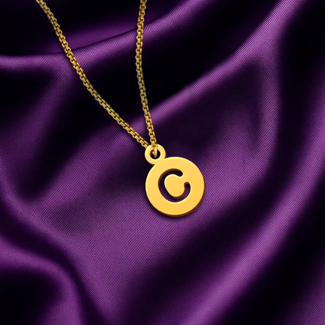 Round Simple Letter Pendant