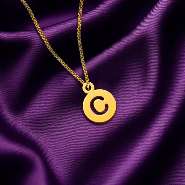 Round Simple Letter Pendant