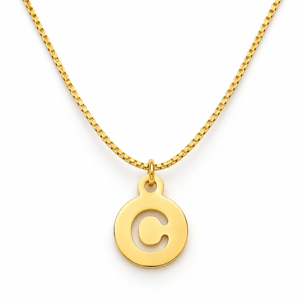 Round Letter Pendant - With a chain on a white background Round Letter Pendant with a chain on a white background