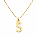Simple Letter Pendant with a chain on a white background