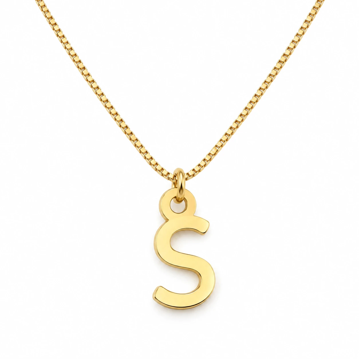 Simple Letter Pendant - With a chain on a white background Simple Letter Pendant with a chain on a white background