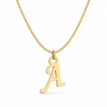 Stylish Letter Pendant with a chain on a white background