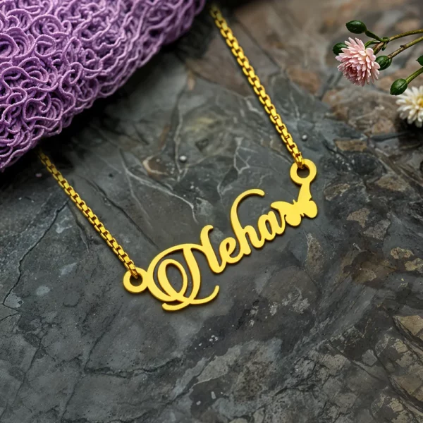 Butterfly Style Name Necklace