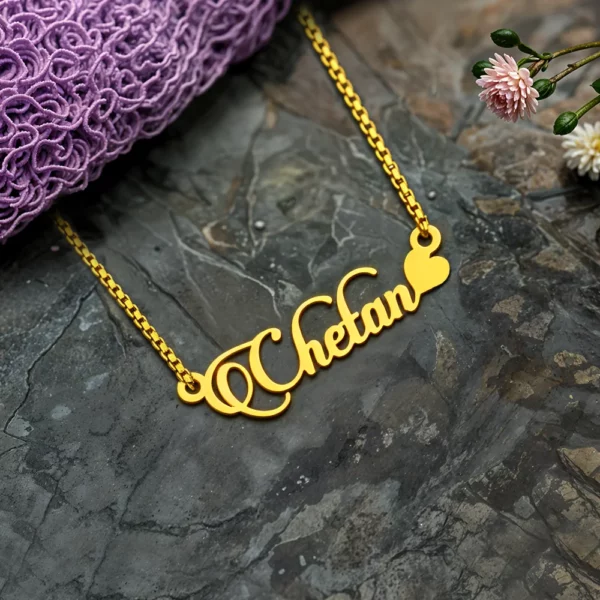 Candlescript Heart Style Name Necklace