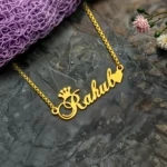 Crown With Heart Name Necklace