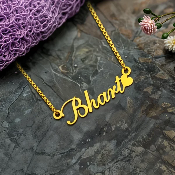 Heart Style Name Necklace