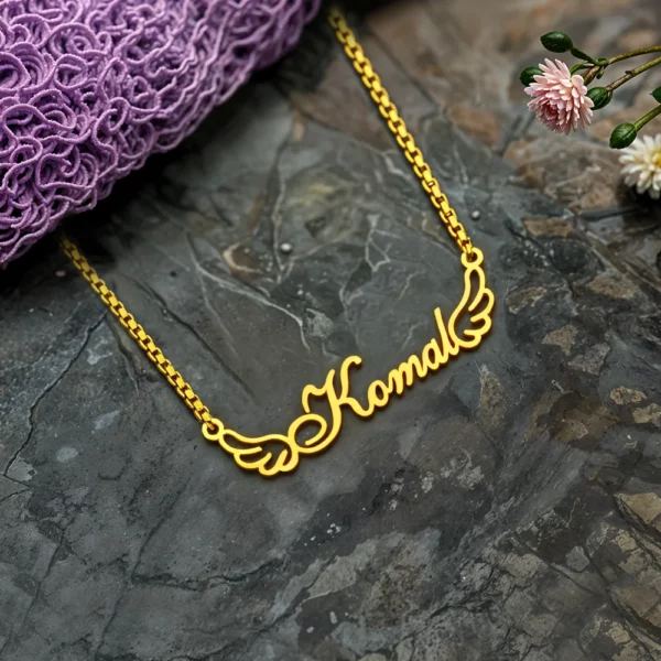 Wings Style Name Necklace