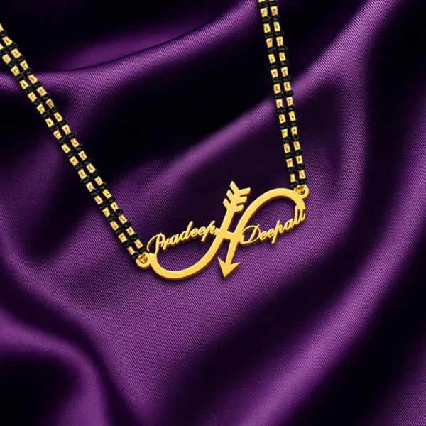 Personalized Arrow Infinity Couple Name Necklace