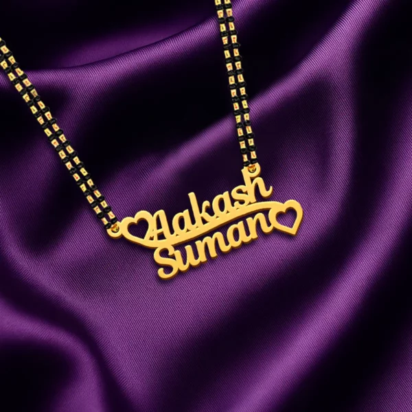 Personalized Heart Couple Name Necklace
