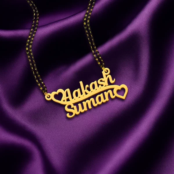 Personalized Heart Couple Name Necklace