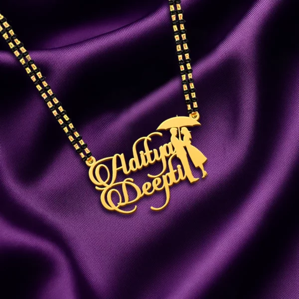 Umbrella Couple Name Necklace