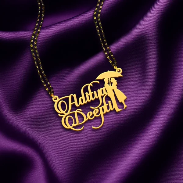 Umbrella Couple Name Necklace
