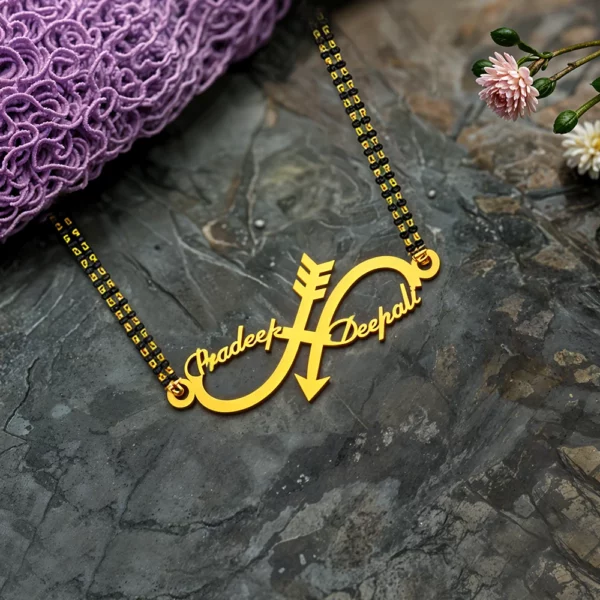 Arrow Infinity Name Necklace