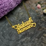 Couple Heart Name Necklace