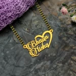 Half Heart Couple Name Necklace