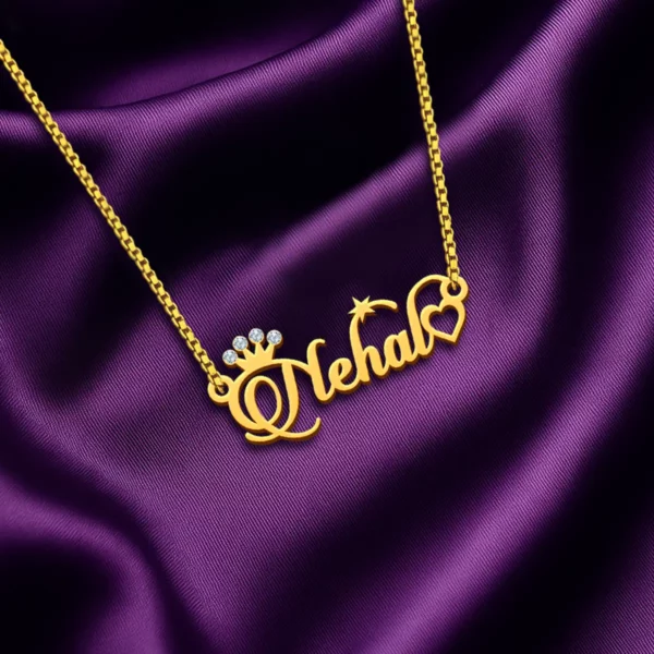 Diamond Single Name Necklace