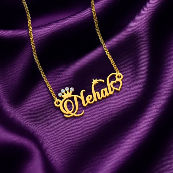 Diamond Single Name Necklace