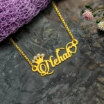 Diamond Single Name Necklace