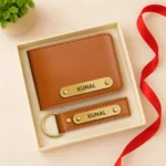 Tan Premium Wallet And Keychain Combo