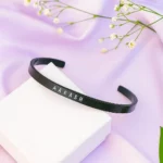 Black Personalized Engraved Name Bracelet