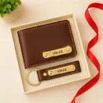 Brown Premium Wallet And Keychain Combo