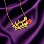 Romantic Rose Couple Name Necklace