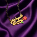 Romantic Rose Couple Name Necklace