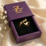 Custom Butterfly Name Ring