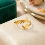 Custom Butterfly Name Ring