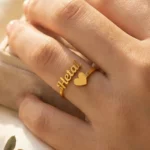 Custom Heart Name Ring