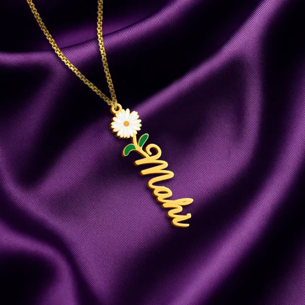 Personalized Floral Name Necklace