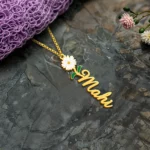 Personalized Floral Name Necklace