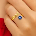 Custom Evil Eye Name Ring