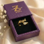 Custom Diamond Flower Name Ring