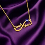 Infinity Evil Eye Couple Name Necklace