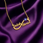 Infinity Evil Eye Couple Name Necklace