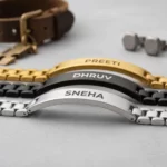 Personalized Name Bracelet for Men and Women shown together in a close view