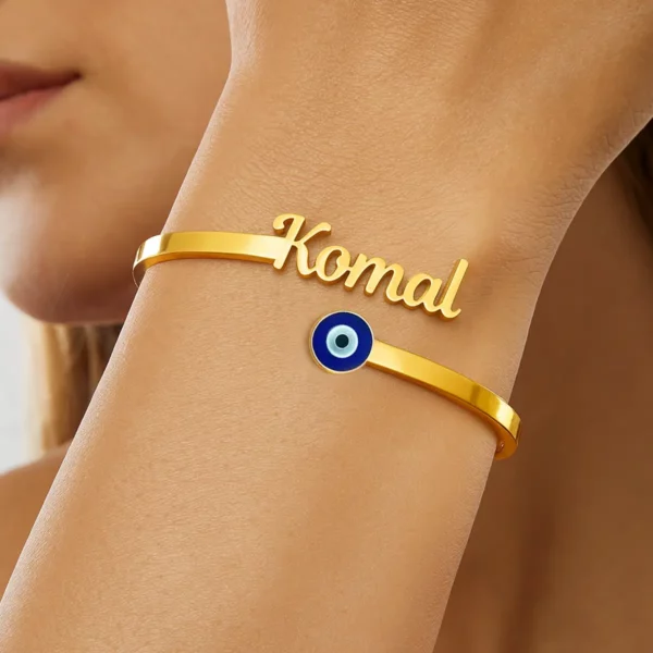 Personalized Evil Eye Name Bracelet