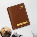 Custom Name Brown Passport Cover