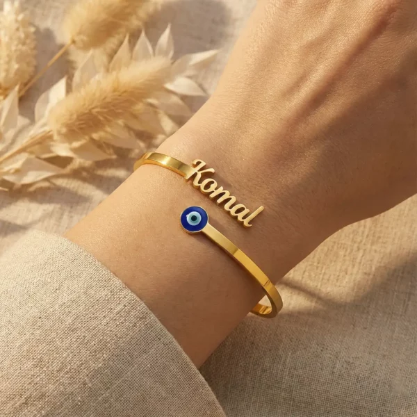 Personalized Evil Eye Name Bracelet